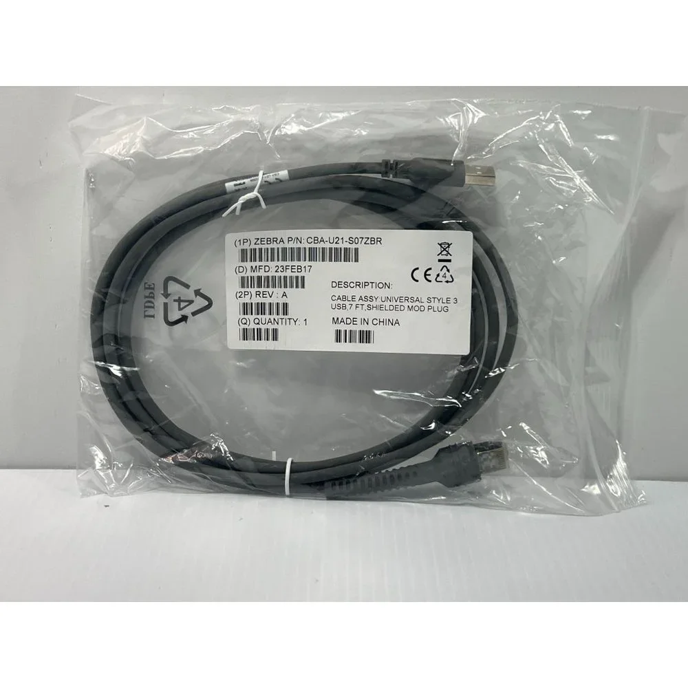 Zebra - CBA-U21 - S07ZBR USB Data Transfer Cable - USB For Barcode Scanner- 7 Ft